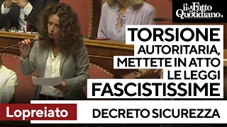 M5S contro il Decreto Sicurezza: &quot;Torsione autoritaria, mettete in opera le leggi fascistissime&quot;