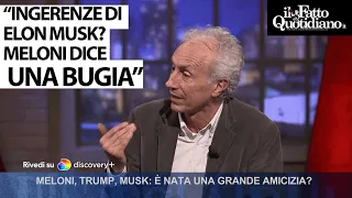 Travaglio: &quot;Ingerenze di Musk? Meloni dice una bugia quando sostiene che è un privato cittadino&quot;