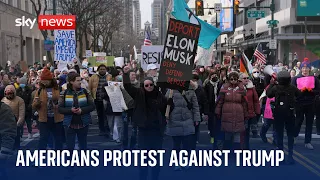 Americans protest against Donald Trump and Project 2025