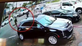 Mire cómo agentes de ICE persiguen a trabajadores de un autolavado en una redada en Los Ángeles