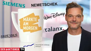 WALT DISNEY CO. Märkte am Morgen: Walt Disney, Siemens, Talanx, Sartorius, Deutsche Börse, Nemetschek