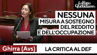 DEF &quot;Nessuna misura per l&#39;occupazione e il sostegno al reddito&quot;, il Def bocciato da Avs