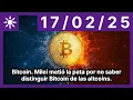 Bitcoin. Milei metió la pata por no saber distinguir Bitcoin de las altcoins.