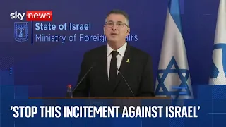 Israel&#39;s foreign minister speaks on Washington shooting