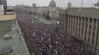 Manifestation de masse à Belgrade contre le pouvoir d&#39;Aleksandar Vučić