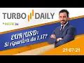 Turbo Daily 21.07.2021 - EUR/USD: si ripartirà da 1.17?