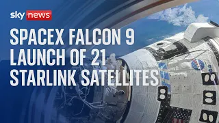 STARLINK SpaceX Falcon 9 launch of 21 Starlink satellites