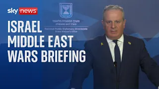 Watch Live: Israel government briefing on Middle East wars