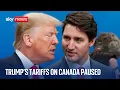 US tariffs on Canada paused as Canadians hit out at Trump