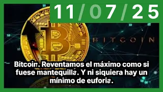 BITCOIN Bitcoin. Reventamos el máximo como si fuese mantequilla. Y ni siquiera hay un mínimo de euforia.