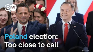 The two rivals contesting Poland&#39;s presidential elections are both claiming victory | DW News