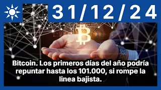 BITCOIN Bitcoin. Los primeros días del año podría repuntar hasta los 101.000, si rompe la linea bajista.