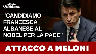 NOBEL Conte: &quot;Da Meloni non una parola per Francesca Albanese, noi la candidiamo al Nobel per la pace&quot;