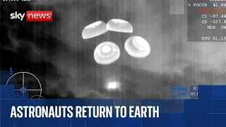 SpaceX craft splashes down in the Pacific Ocean off the coast of California
