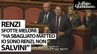 Renzi sfotte Meloni: &quot;Ha sbagliato Matteo, quello che imita il proprio leader è Salvini&quot;