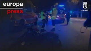 Accidente de moto deja tres heridos tras chocar con un turismo en Vallecas