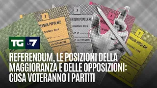 Referendum, le posizioni della maggioranza e delle opposizioni: cosa voteranno i partiti