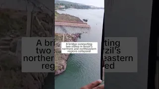 Motorists stop seconds before a bridge in Brazil begins to crack and collapse