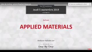 APPLIED MATERIALS INC. Idée de trading : achat d&#39;Applied Materials