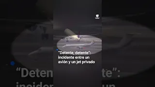 Así fue el momento en que un jet privado parece acercarse a un avión que despegaba