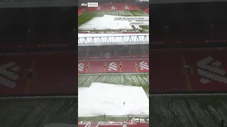 PITCH Snow cleared from Anfield pitch