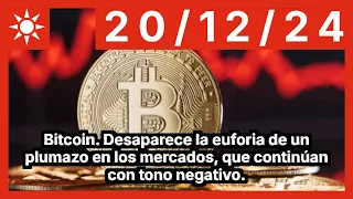 BITCOIN Bitcoin. Desaparece la euforia de un plumazo en los mercados, que continúan con tono negativo.