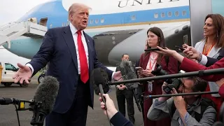 Arrivé en Écosse, Donald Trump s&#39;attaque à l&#39;immigration et aux éoliennes