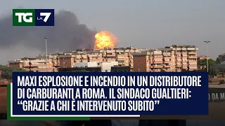Maxi esplosione e incendio in un distributore di carburanti a Roma