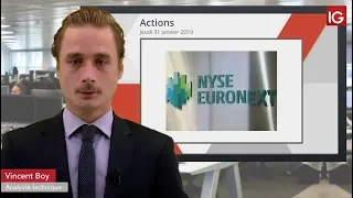 EURONEXT Bourse   EURONEXT, en baisse malgré un intermédiaire   IG 31 01 2019