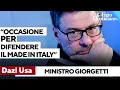 Il ministro Giorgetti: "Dazi? Occasione per difendere il made in Italy"