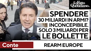 Conte: &quot;Inconcepibile spendere 30 miliardi in armi quando destina solo 3 miliardi alle bollette&quot;