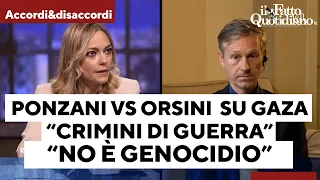 Scontro Ponzani – Orsini (Nove): “A Gaza enormi crimini di guerra”. “No, è genocidio&quot;