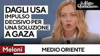 Meloni: &quot;Dagli Usa impulso decisivo per una soluzione delle tensioni in Medio Oriente&quot;