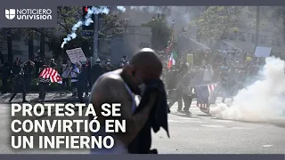 Disturbios, heridos y detenidos marcan la protesta ‘No Kings’ en LA: “Nos tiraban bombas pimienta”