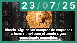 BITCOIN Bitcoin. Siguen las compras de empresas a buen ritmo, pero el precio sigue necesitando consolidar.