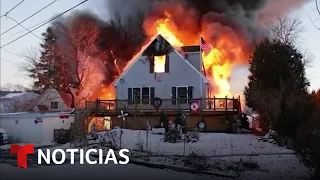 Una explosión de pirotecnia provoca un incendio en varias casas en Massachusetts