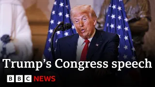 LIVE: President Trump addresses Congress after pausing Ukraine aid and imposing tariffs | BBC News