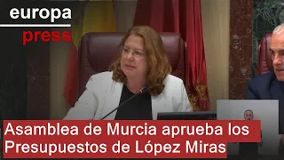 La Asamblea de Murcia aprueba los Presupuestos de López Miras para 2025