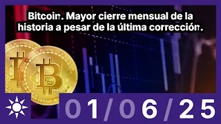 BITCOIN Bitcoin. Mayor cierre mensual de la historia a pesar de la última corrección.