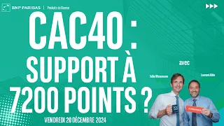 CAC40 INDEX CAC40 : support à 7200 points ? - 100% Marchés - matin - 20/12/2024