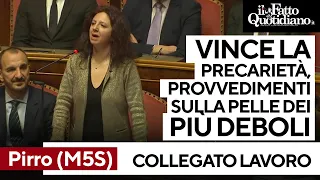 Pirro (M5S): &quot;Sul lavoro governo senza visione. Vince la precarietà sulla pelle dei più deboli&quot;