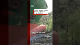 Man in Norway wakes up to find huge ship in his garden. #Norway #BBCNews