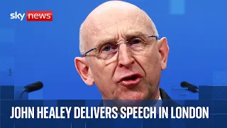 Defence Secretary John Healey delivers speech in London