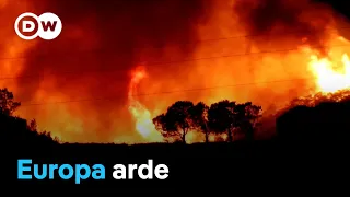 Oleada de incendios arrasa media Europa