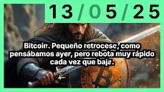 BITCOIN Bitcoin. Pequeño retroceso, como pensábamos ayer, pero rebota muy rápido cada vez que baja.