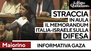 S&U PLC [CBOE] Maiorino (M5S) straccia in Aula il memorandum Italia-Israele su difesa e cooperazione militare
