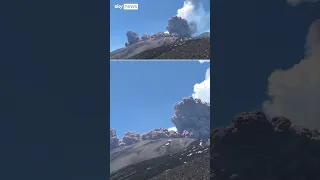 Tourists flee from smoke and ash as Sicily&#39;s Mount Etna erupts