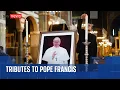 Prayers and tributes pour in from around the world for Pope Francis