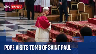 Pope visits the Tomb of Saint Paul