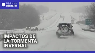 Accidentes de tráfico, vuelos cancelados y nevadas: los impactos de la tormenta invernal en EEUU